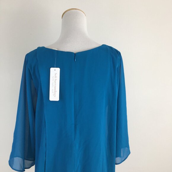 NWT SOFT SURROUNDINGS Petite Seaport Ethereality Top Front Back Overlays Shirt - Picture 12 of 14